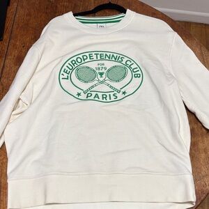 Zara Cream Tennis Club Paris Sweatshirt